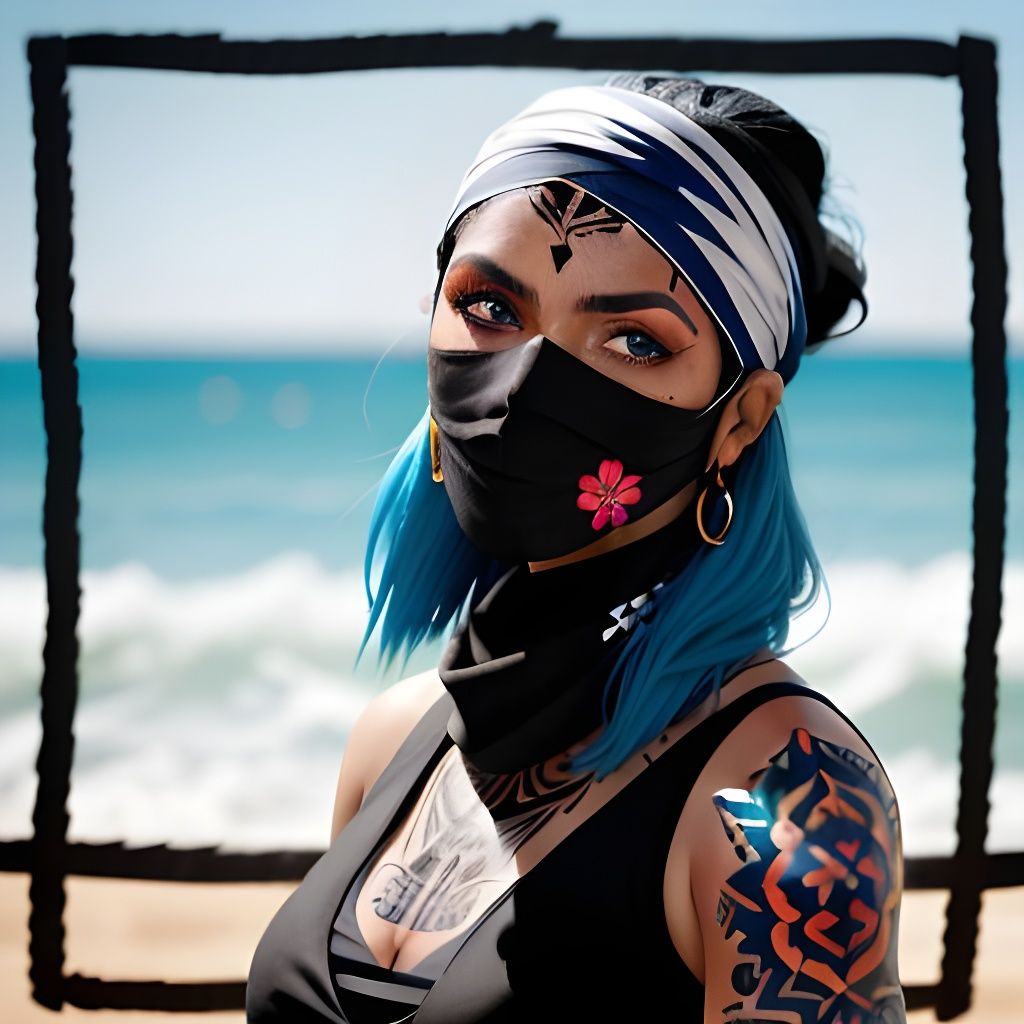 Latina Beauty with Tattoos and Piercing Gaze