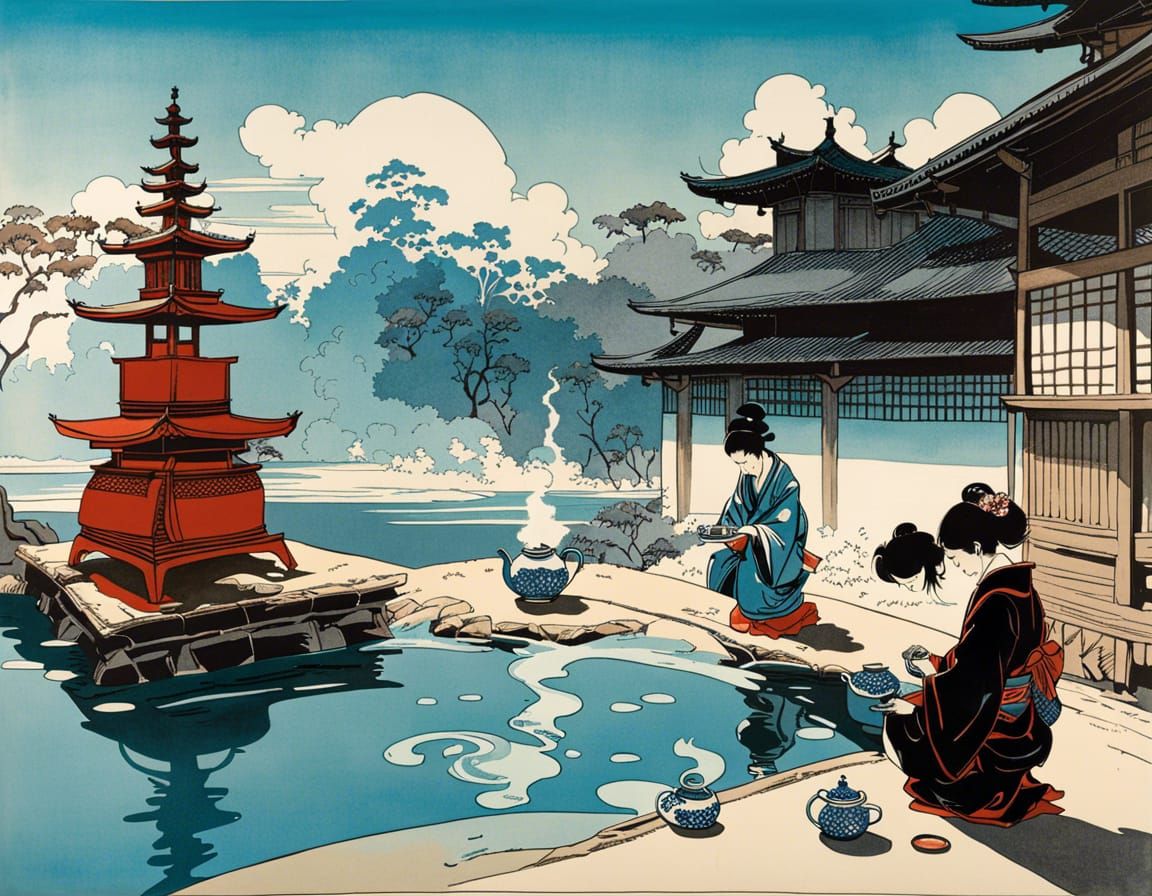 Japanese Tea Ceremony in Fantasycore Style