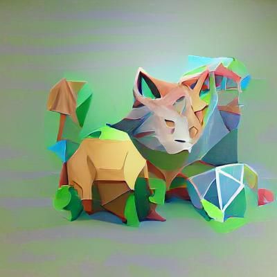 Stylized Low Poly Cat Icon
