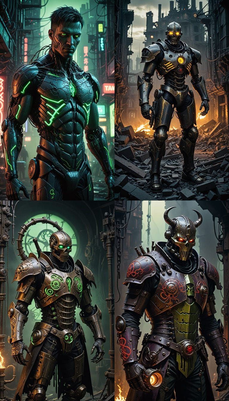 Cybergothic Deathknight with Demonic Symbiote and Steampunk ...