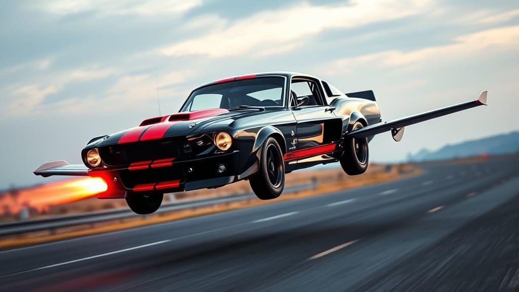 Futuristic Shelby GT500 Car-Plane Hybrid Taking Flight