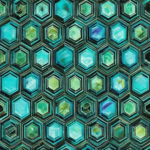 Geometric Comic Art with Labradorite and Pearls