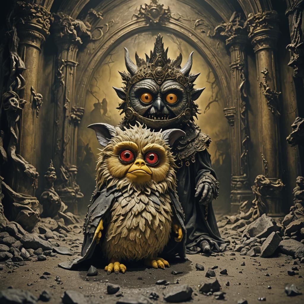Horrific Furby King in Surrealist Style