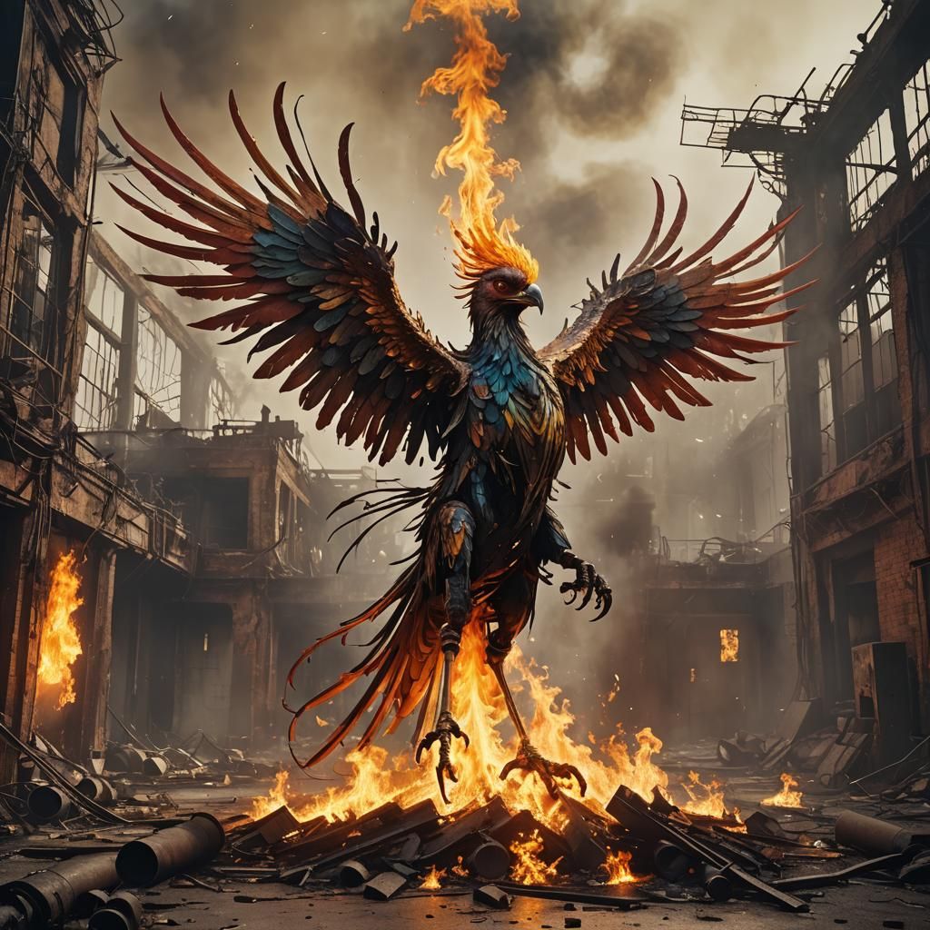 Phoenix Rising: Dystopian Aetherpunk Art