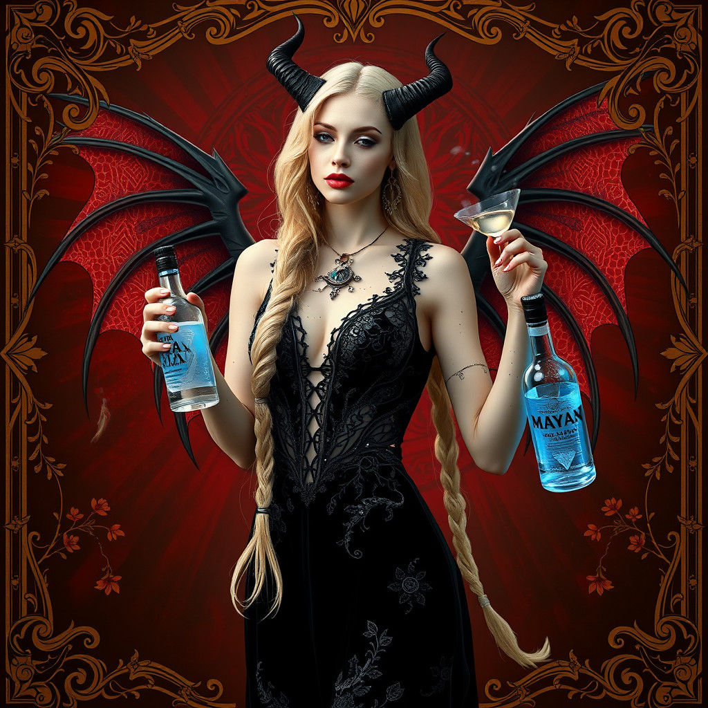 Cyberpunk Art Nouveau Temptress Portrait