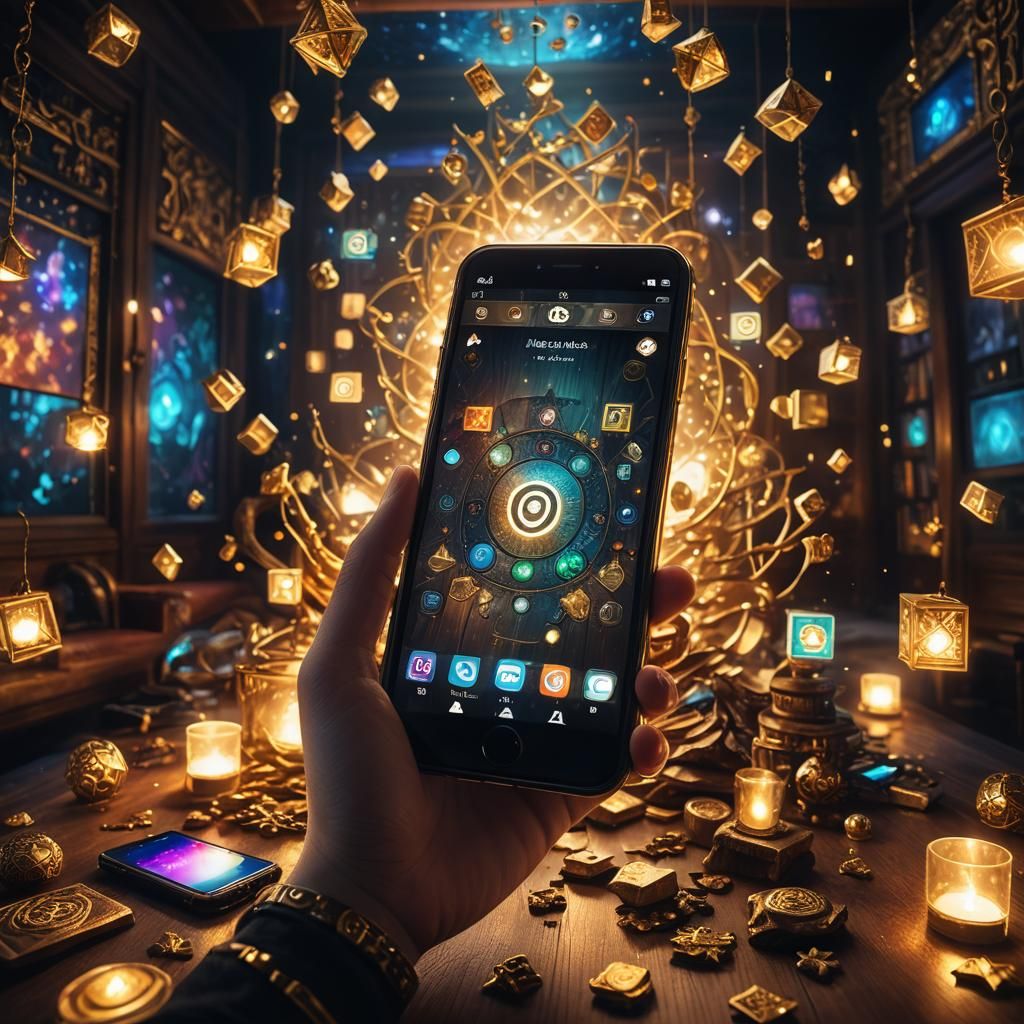Mystical iPhone Instagram Screen in High-Fantasy Style