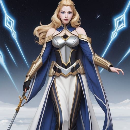 Anime-Inspired Portrait of a Regal Mandalorian Duchess