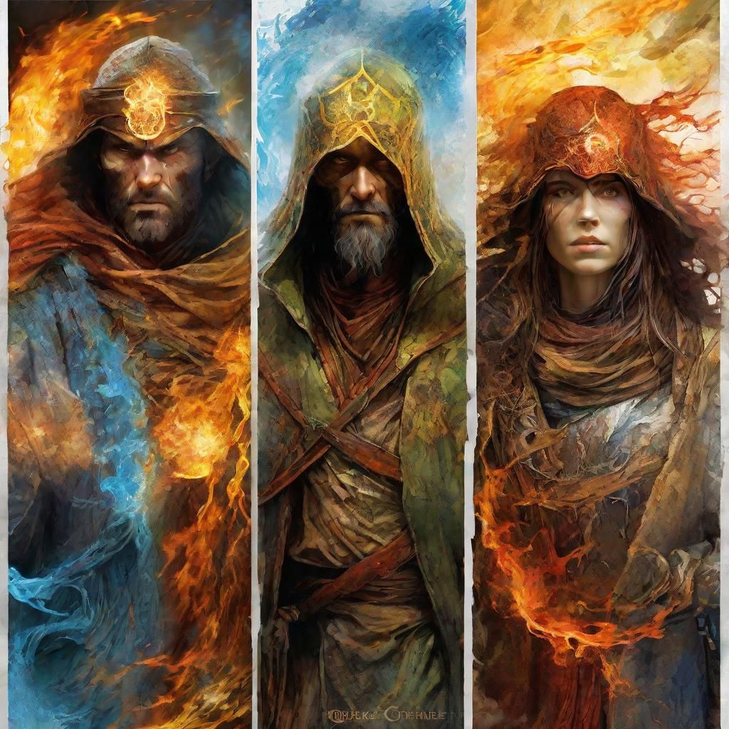 Four Elemental Wizards in Breathtaking Portraits
