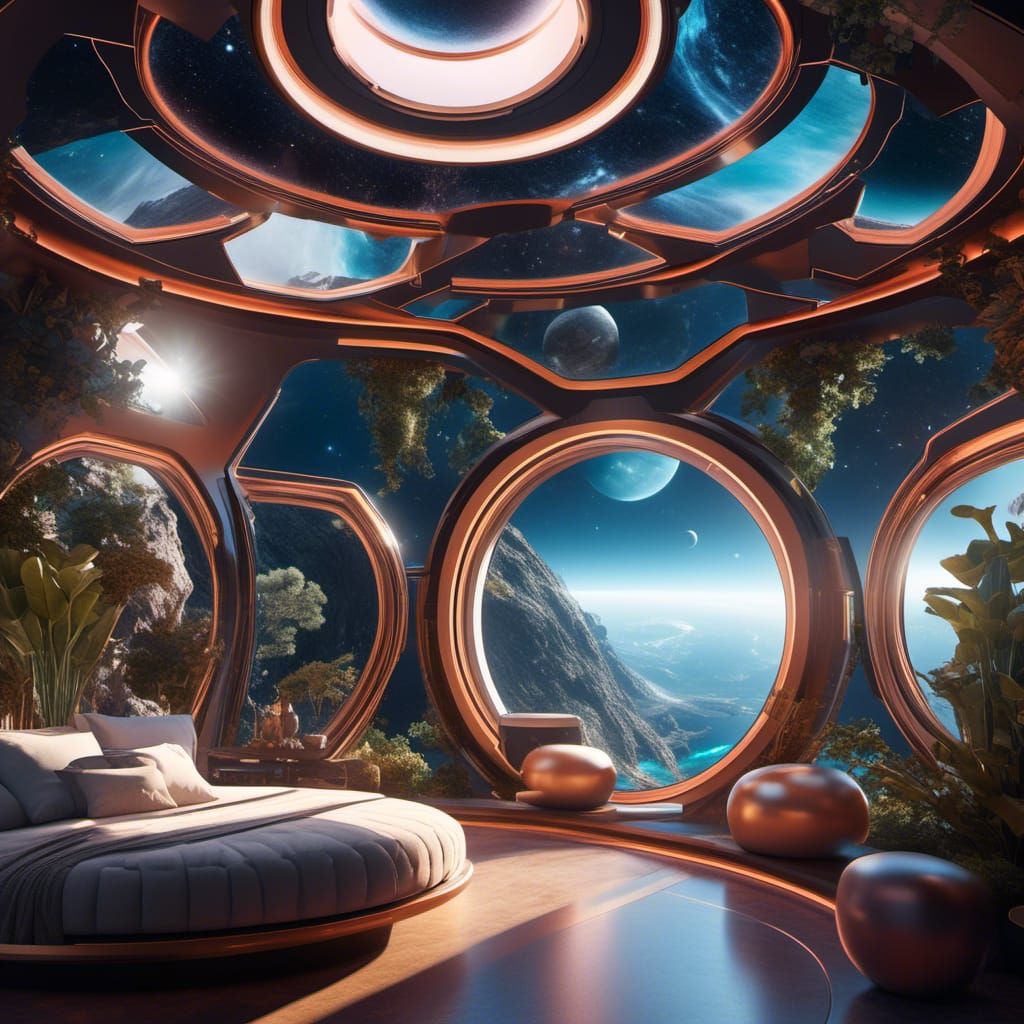 Bohemian Space Living: Neptune View in Hyperreal Detail