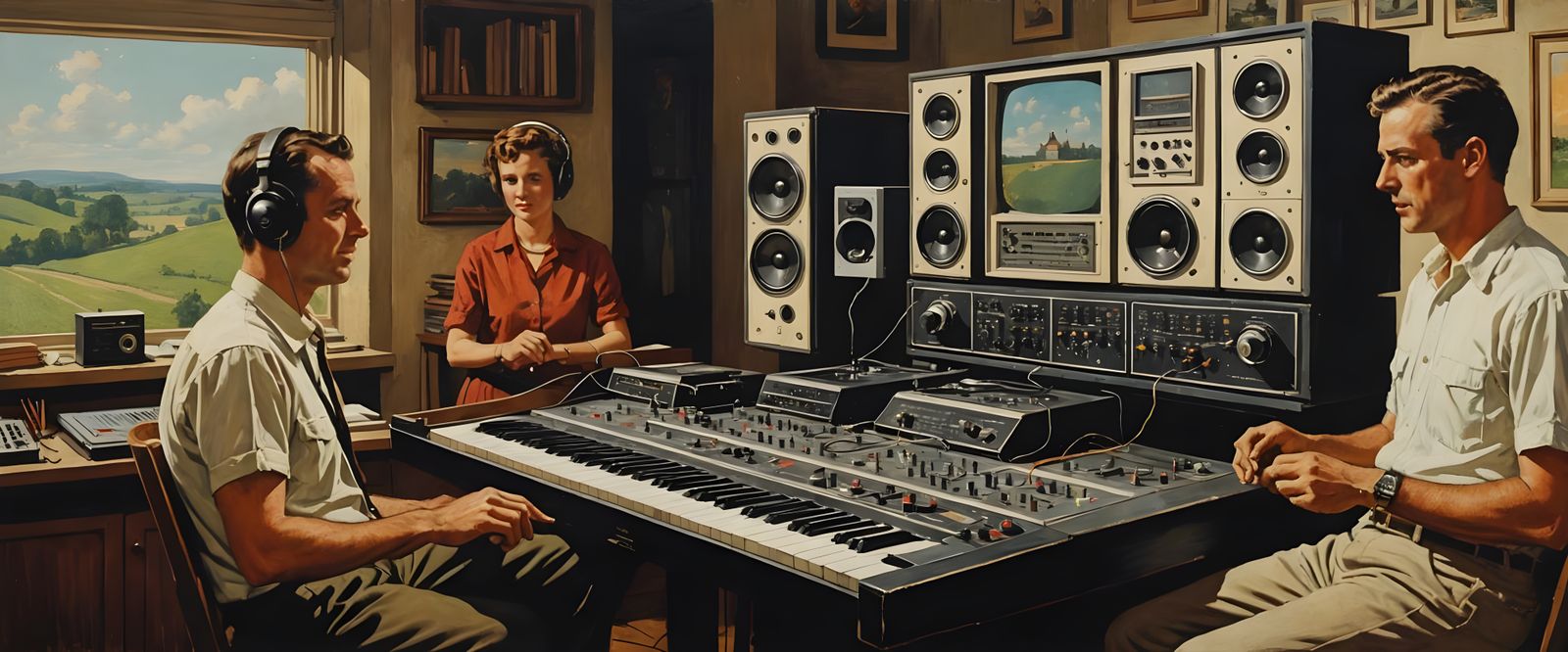 Electronic Music Revolution: A Vintage Painting