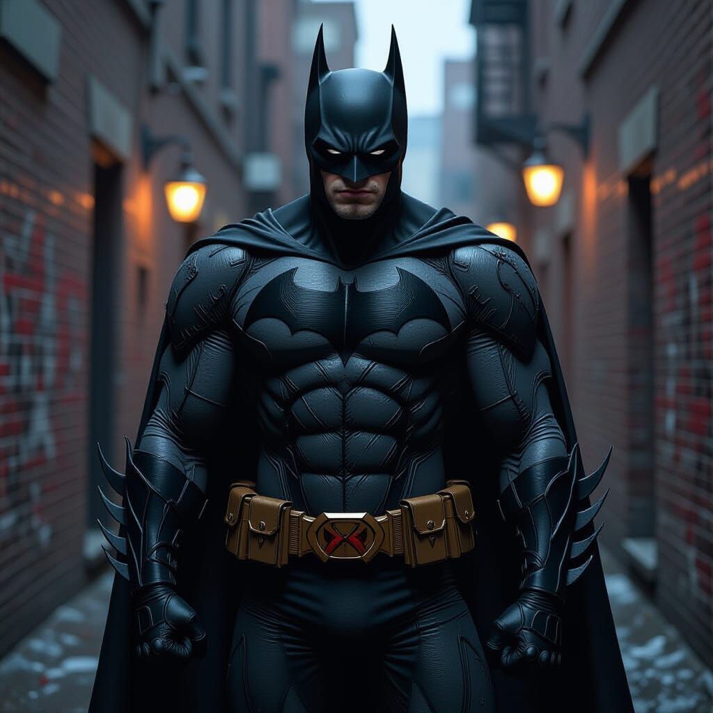 Batman with Carnage Symbiote in Comic Book Style