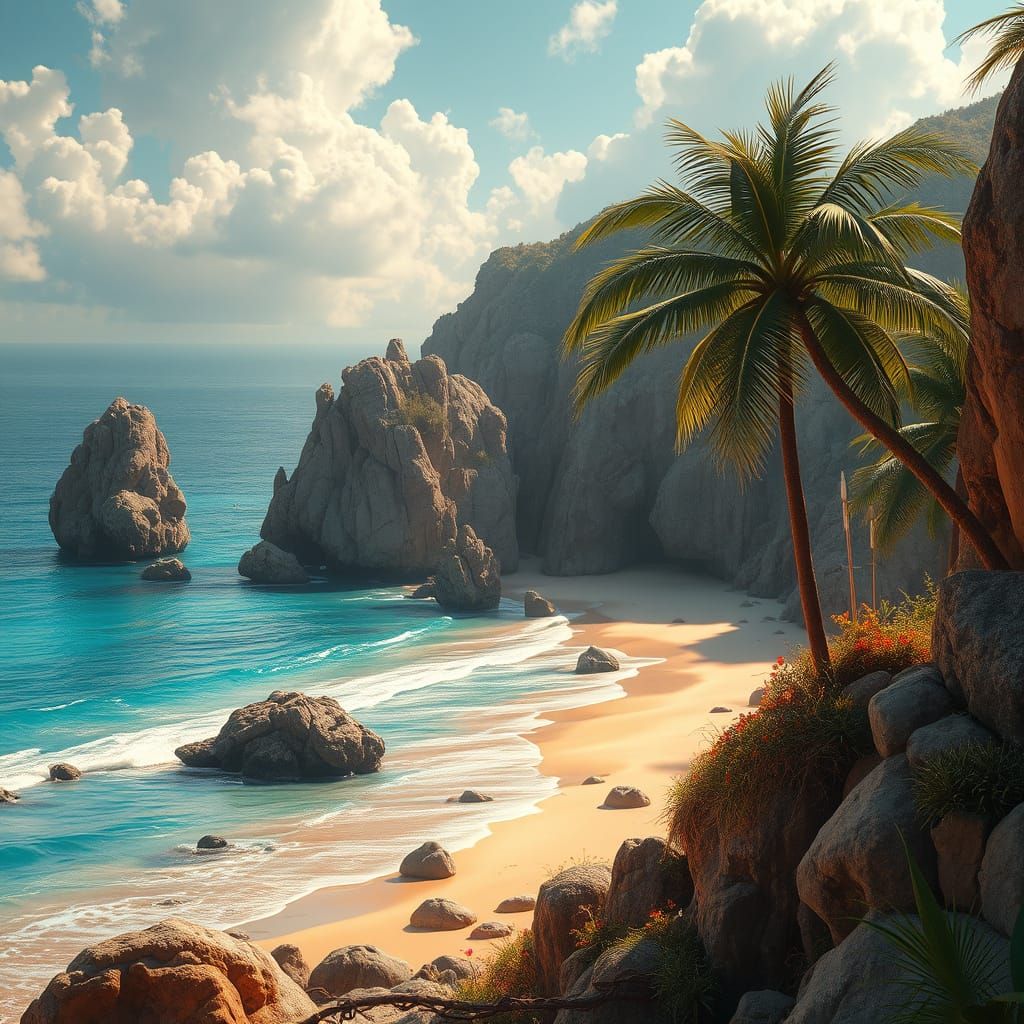 Dreamlike Playa Scene in Vibrant, Golden Light