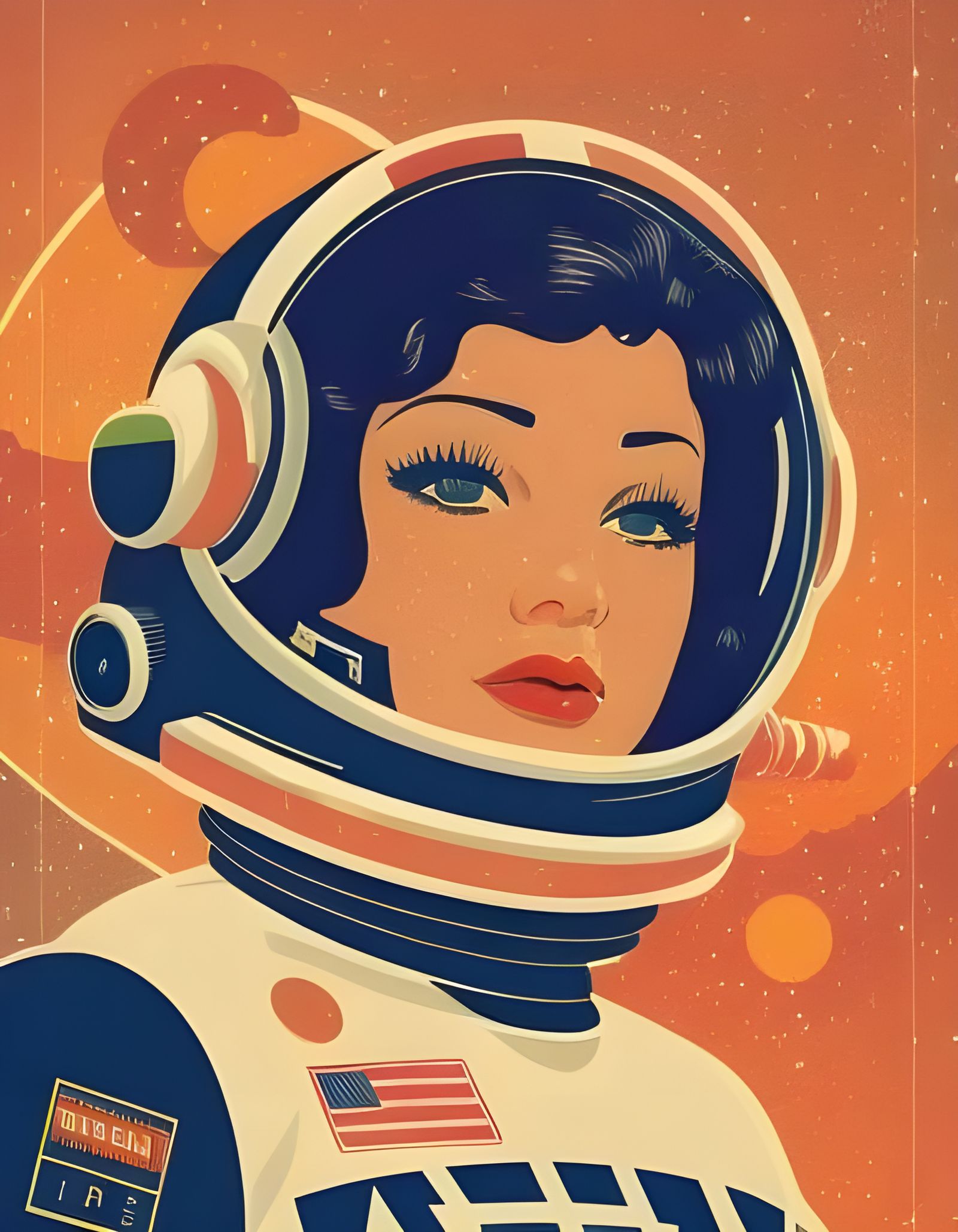 Retrofuturistic Punk Astronaut Vintage Advertisement Poster
