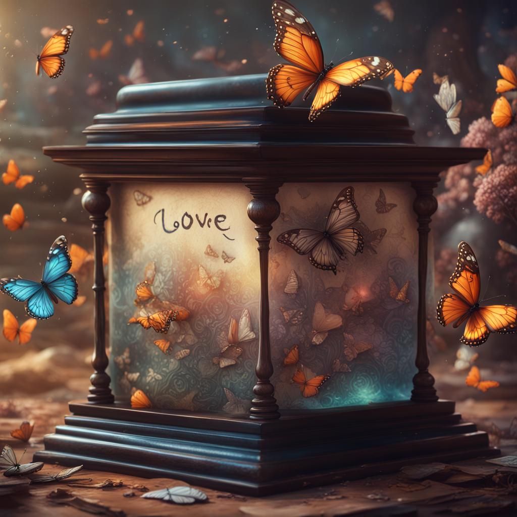 Inkwell Spill Unleashes Butterflies: Detailed Matte Painting