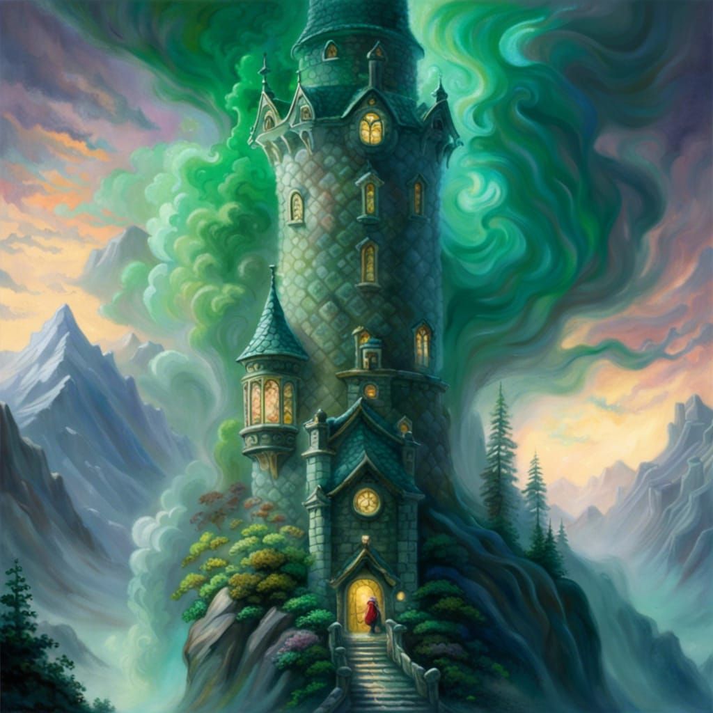 Ethereal Jade Wizard Tower in Hard Light