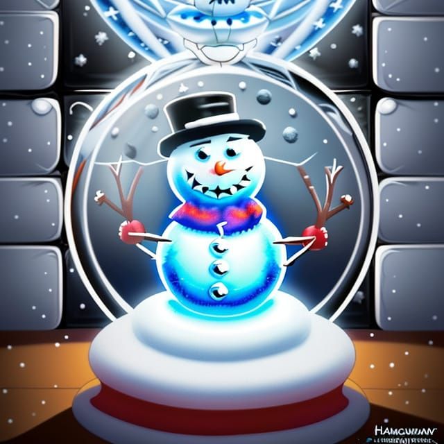 Snowman's Frantic Escape: A Pixar-Style Snow Globe