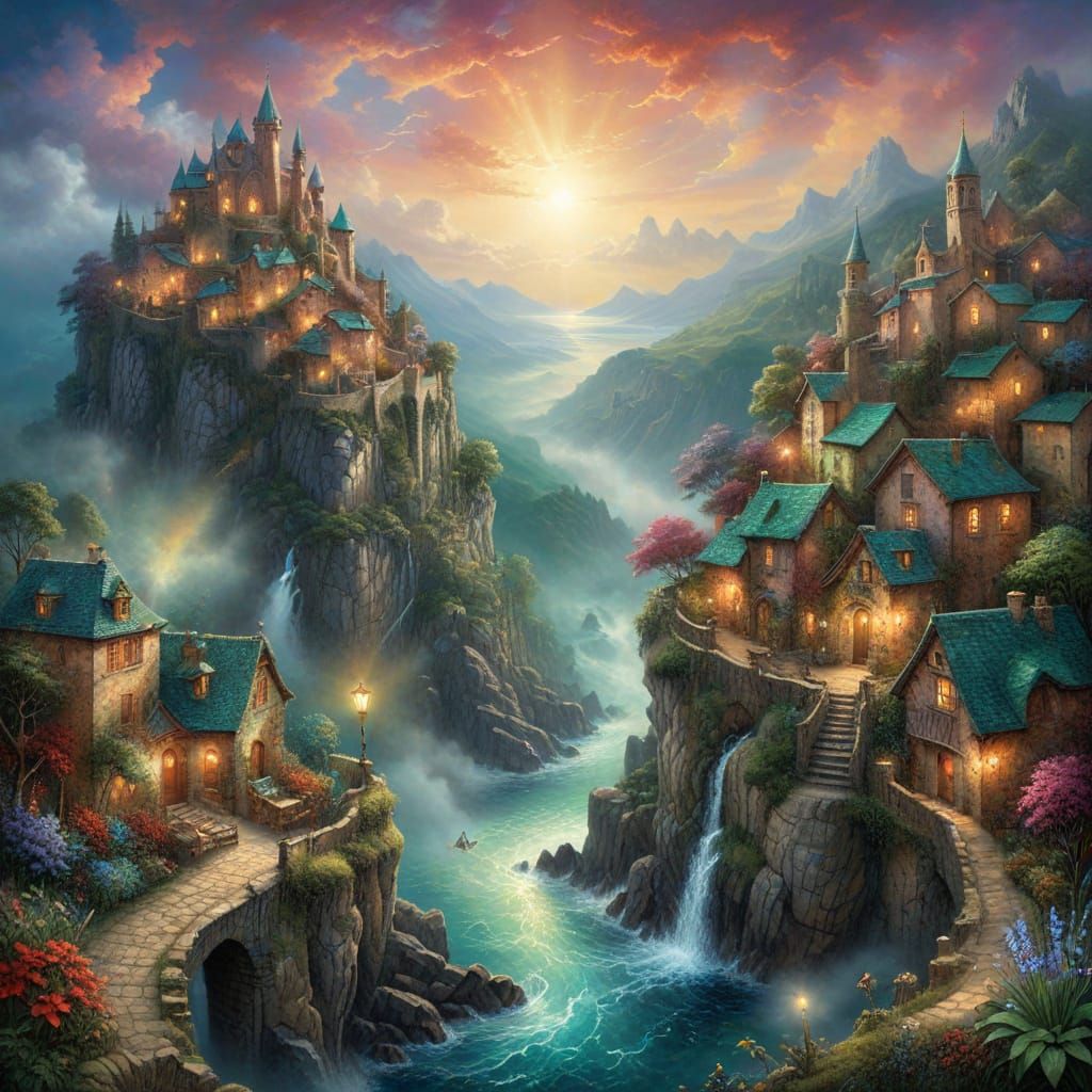 Ethereal Italian Townscape With Mystical Light