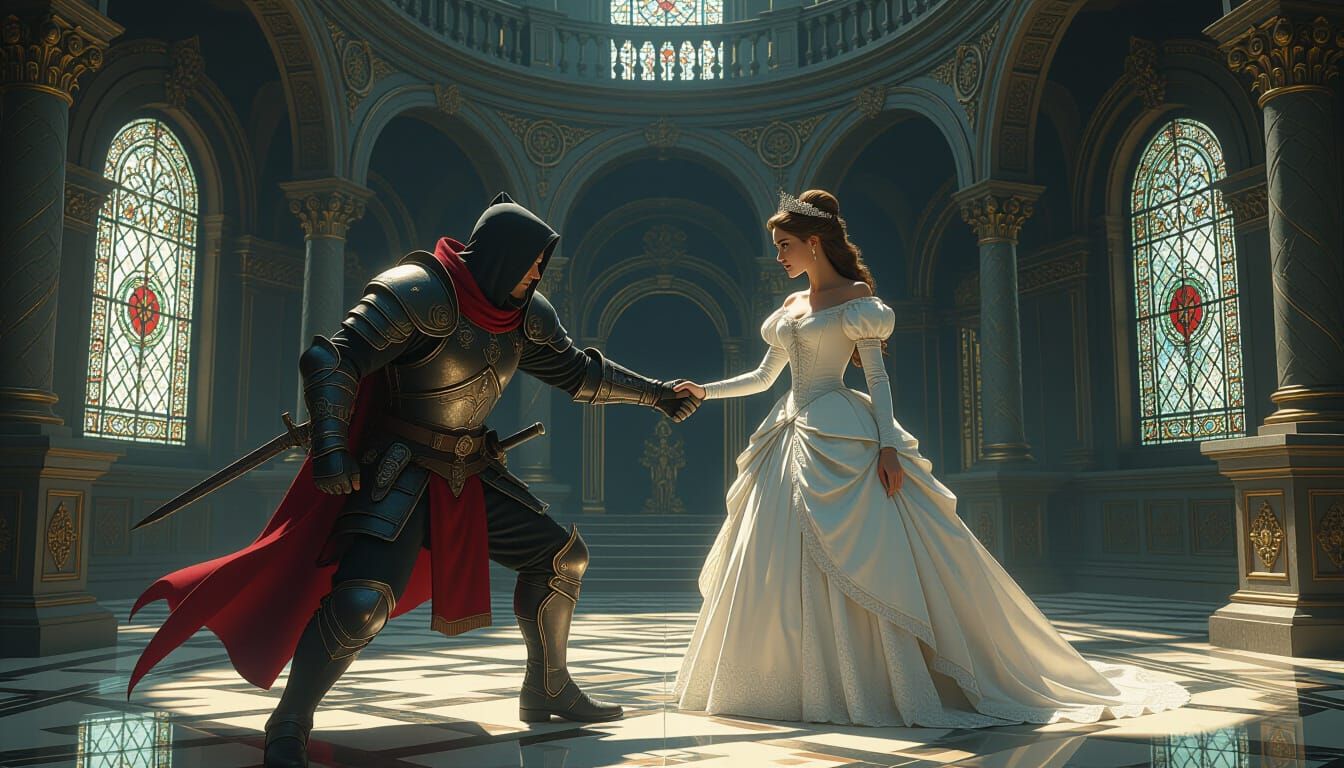 Princess and Thief Alliance in Opulent Palace