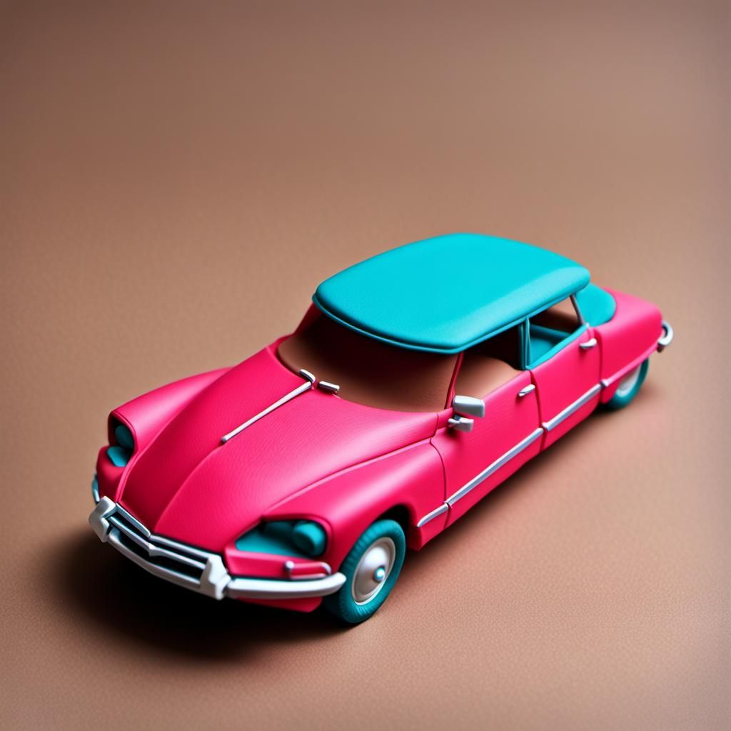 a Citroën DS made of Playdoh modeling clay