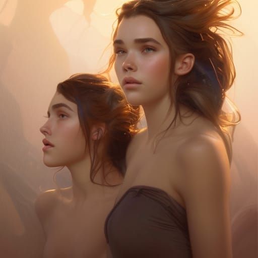 Women Sinking in Quicksand: Hyperdetailed Concept Art