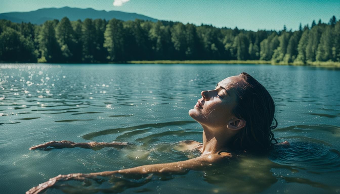 Young Woman Bathing on a Summer Day