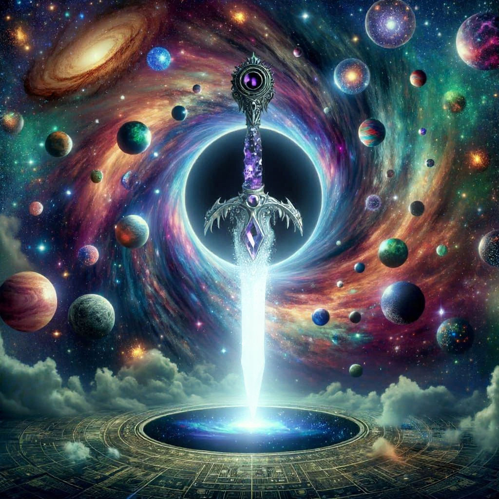Cosmic Sword Portal with Amethyst Hilt