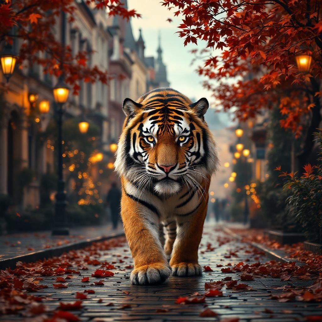 Saber-Tooth Tiger in Prague Street View