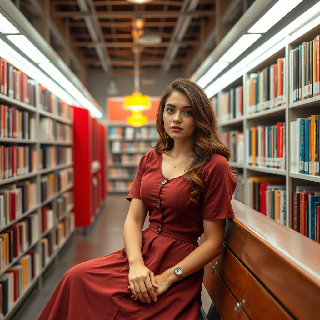 Stunning College Library with a Heart-Shaped Symbol