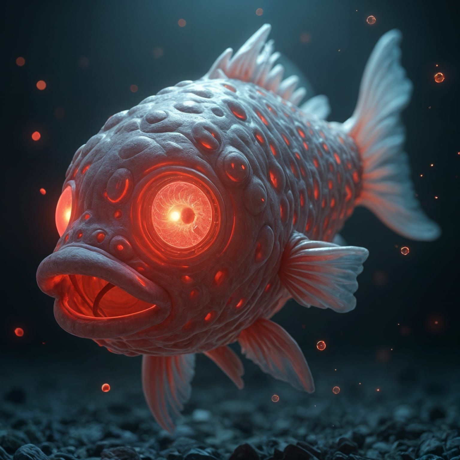 Pulsating Biological Portal: Sci-Fi Blob Fish