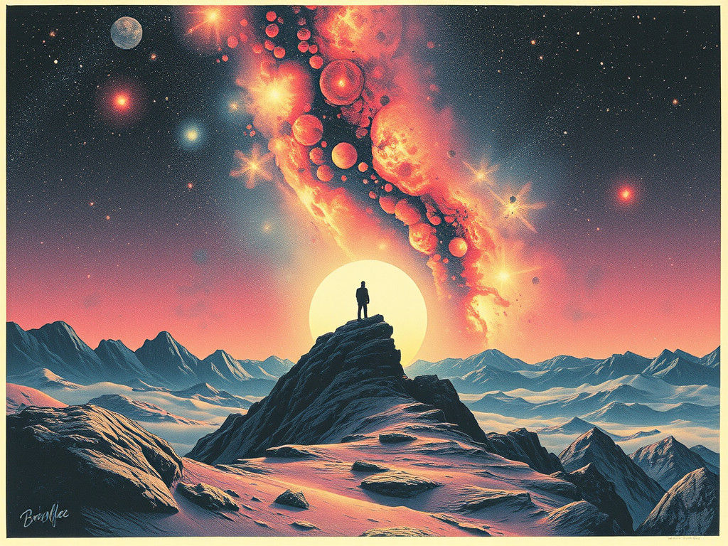 Liminal Space Cosmic Solitude Risograph