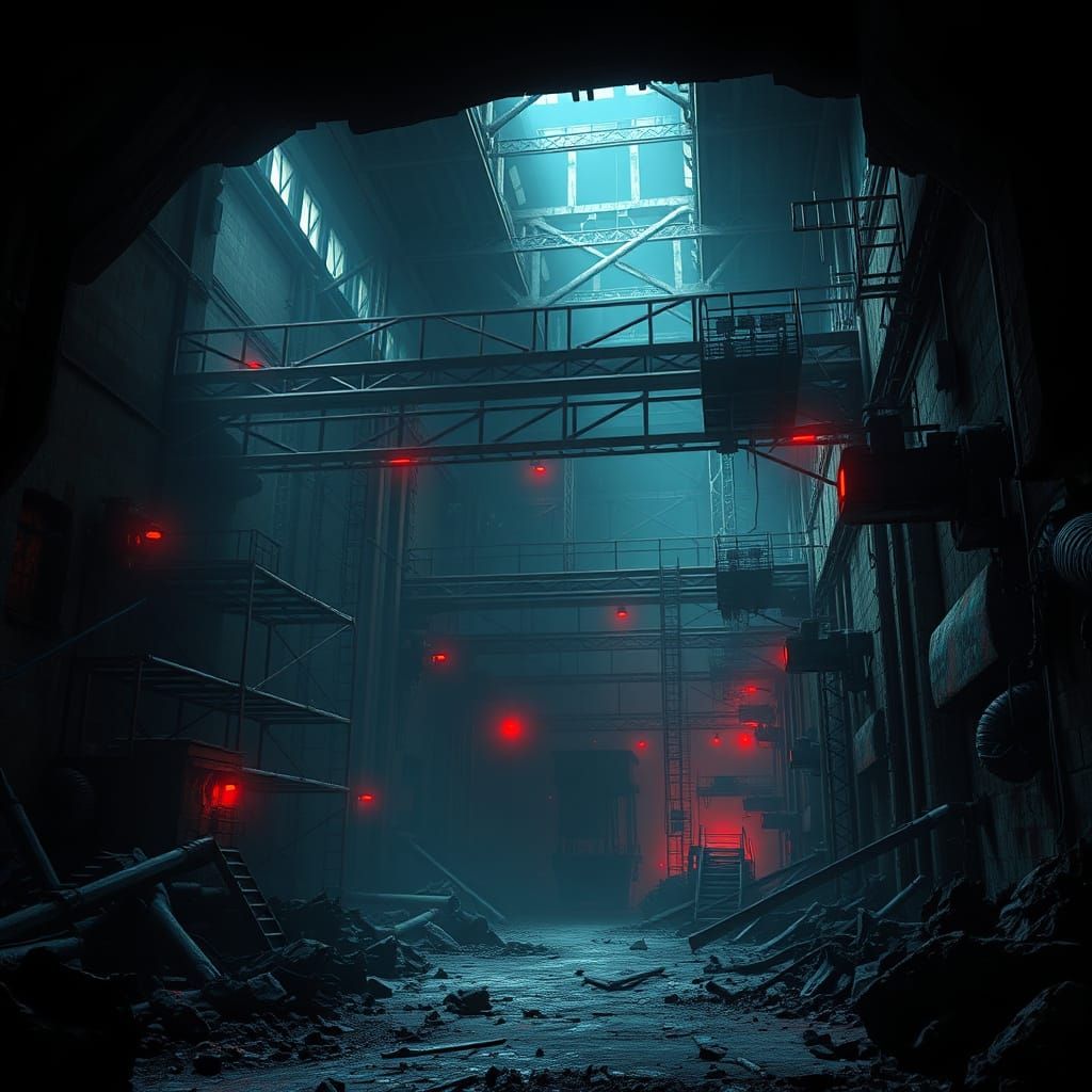 Abandoned Sith War Factory in Dark, Gritty Industrial Style