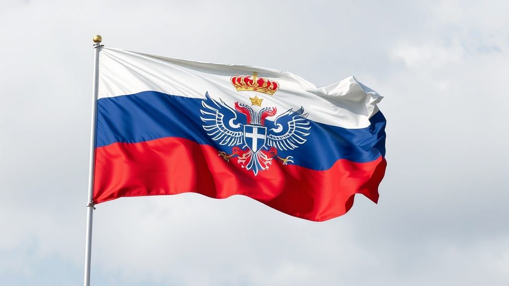 Russian Emperor's Banner with Fiery Elements