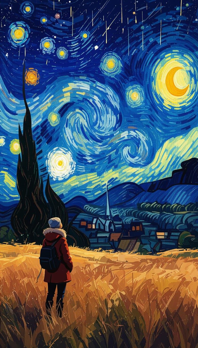 Astronomer Observes Perseid Meteor Shower in Impressionist S...