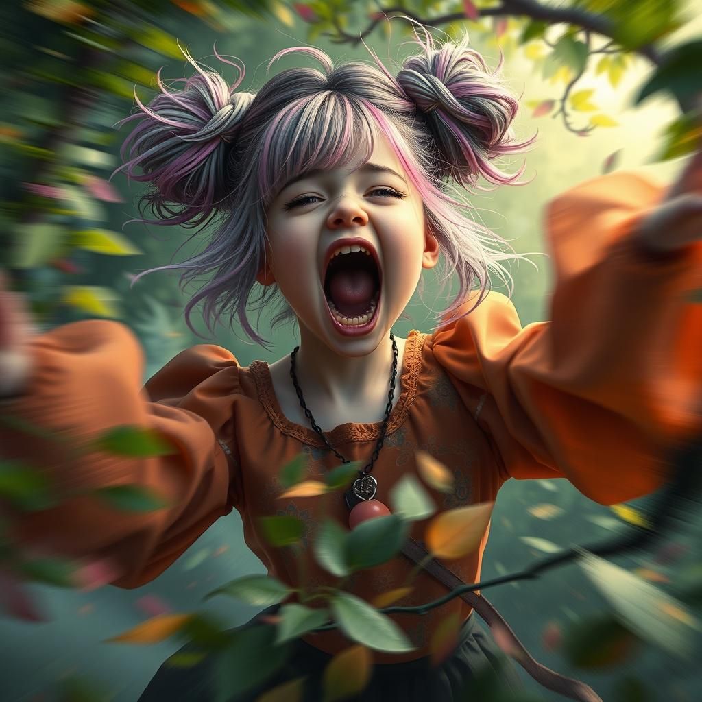 Gothic Girl Conjures Forest: A Matte Painting