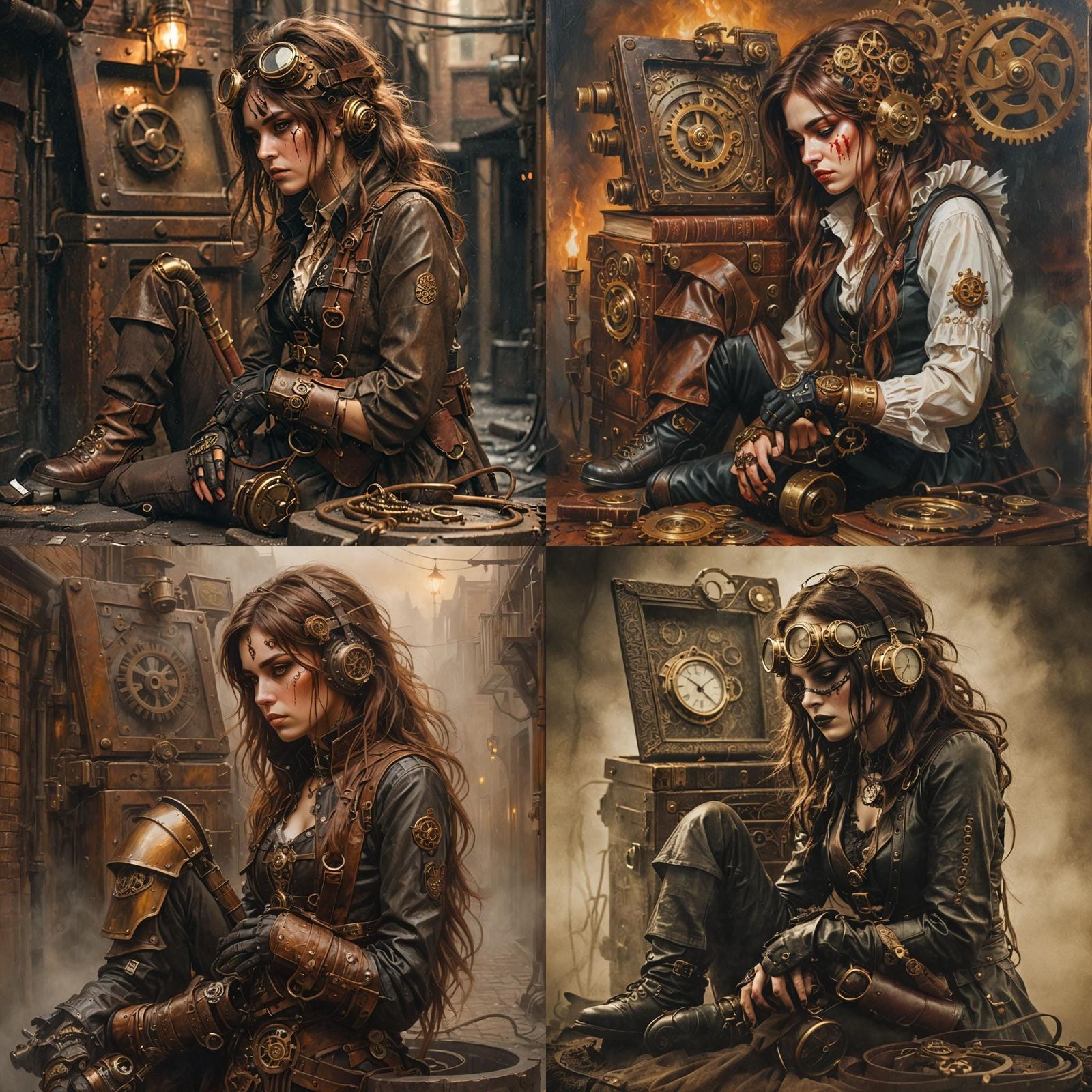 Mysterious Steampunk Girl with Subtle Blood