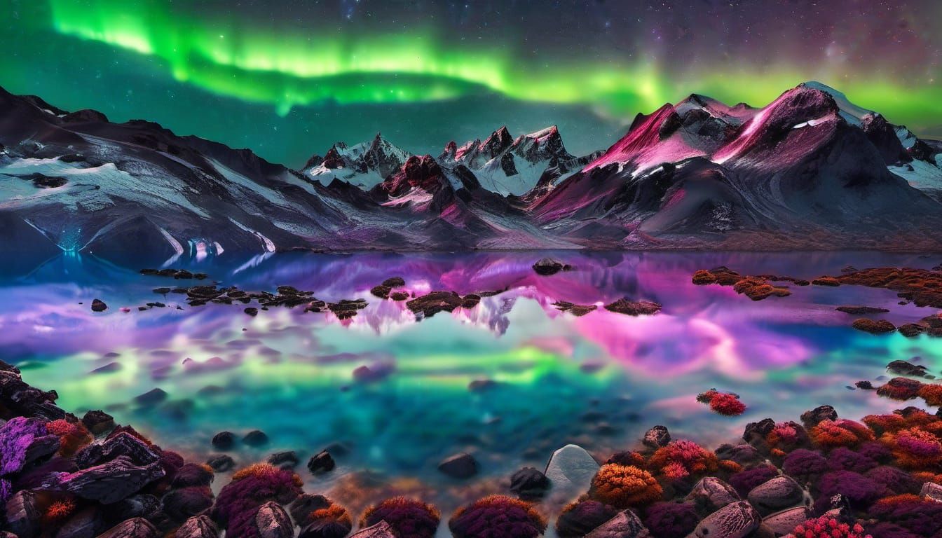 Glowing Nebula Cove with Crystal Lake