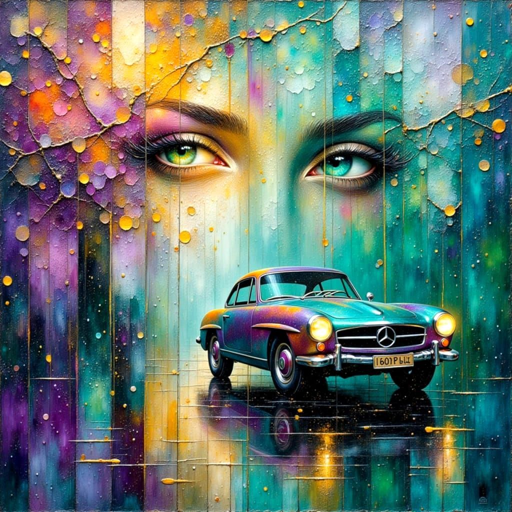 Flashy Nightclub Party in Impasto Oil Painting