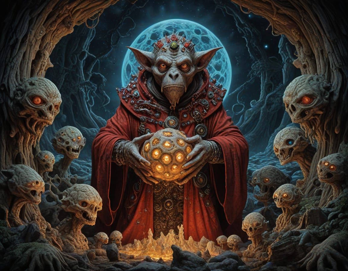 Apocalyptic D&D Crone in Spectral Colors