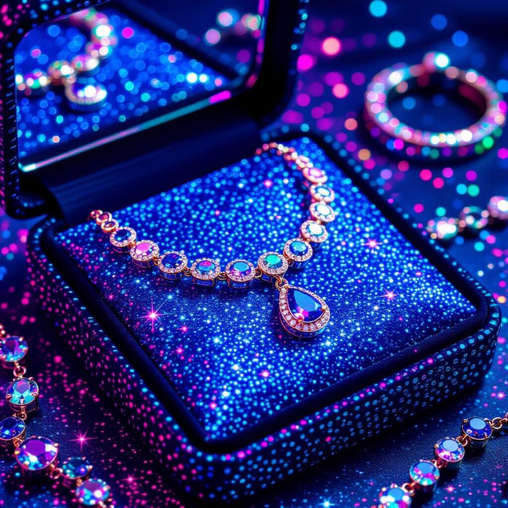 Neon Glitter Jewellery Display