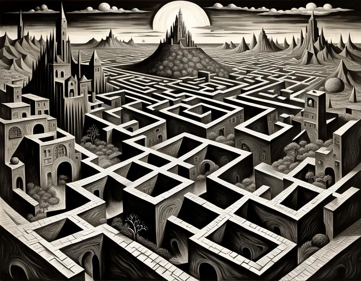Dystopian Magic Mazes: A Surreal Landscape