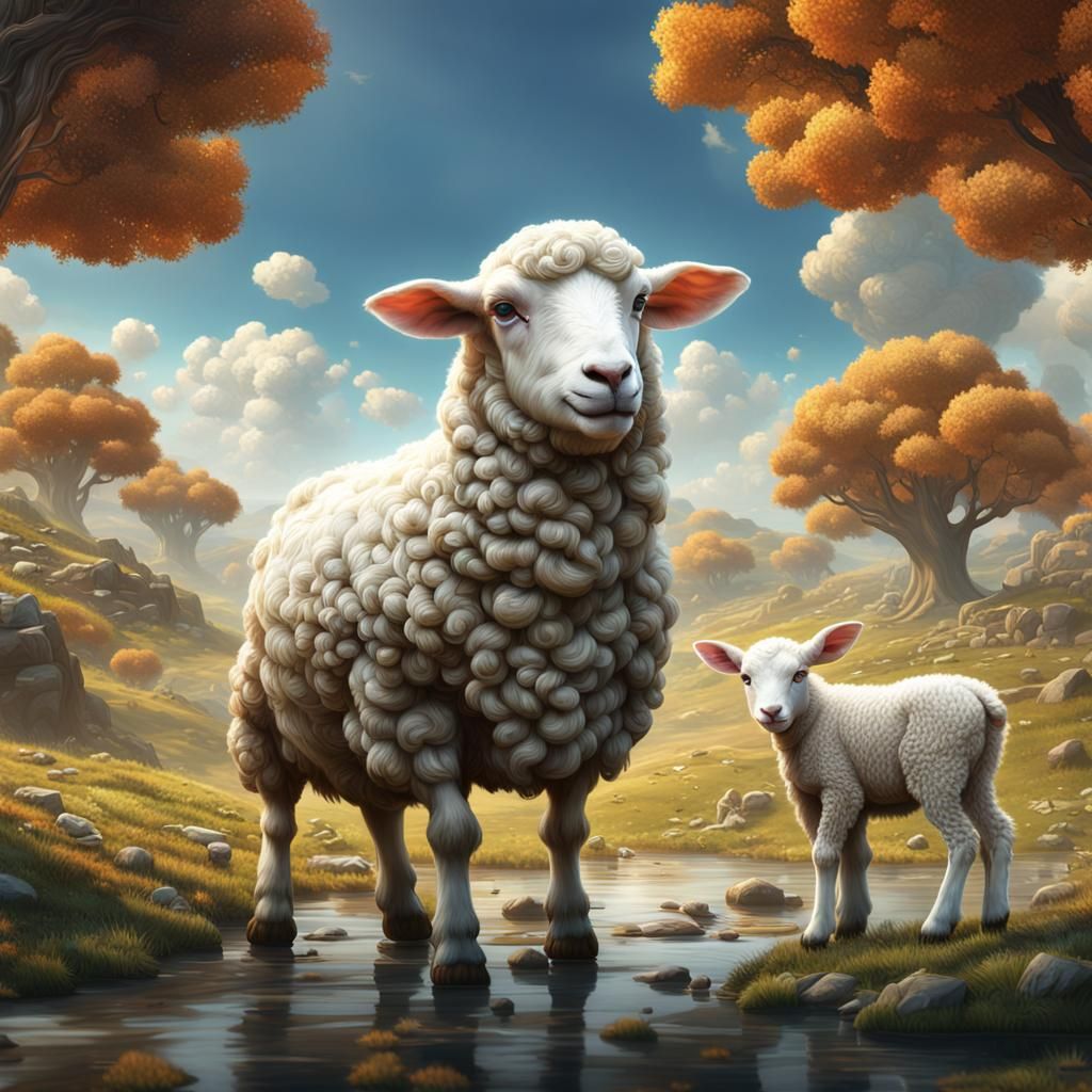 White Lamb and Mother: Matte Painting in Unreal Engine