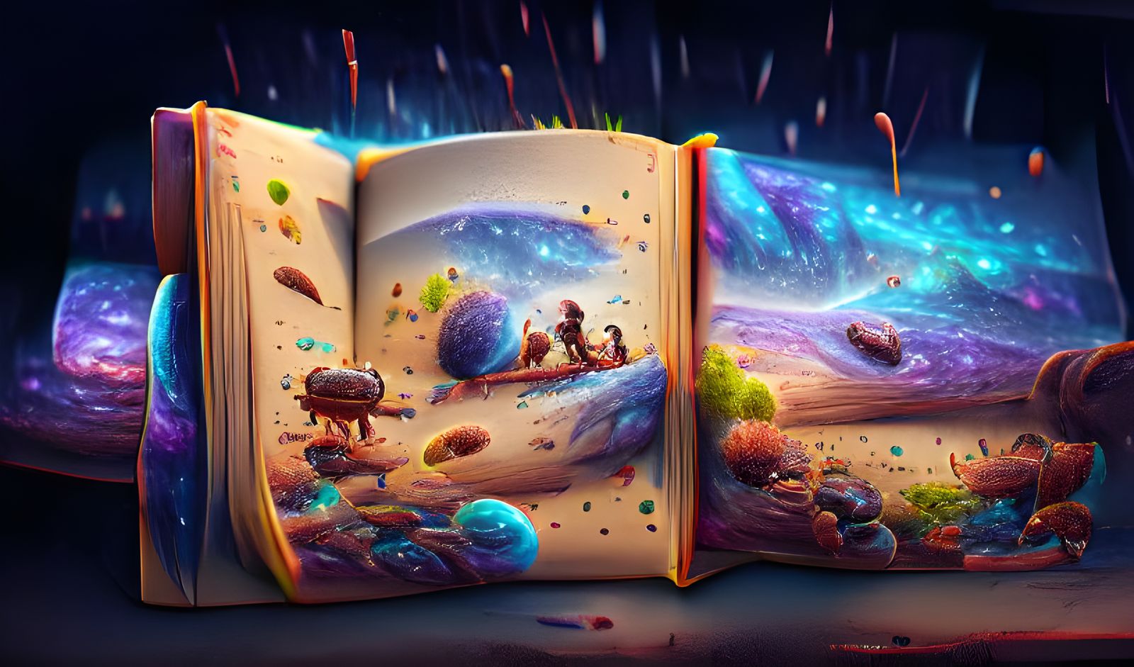 Milky Way Galaxy Storybook Illustration in 8k
