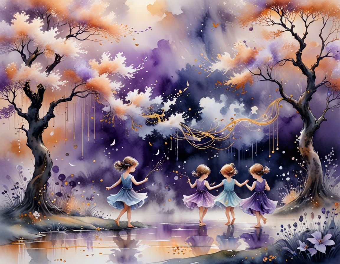 Whimsical Summer Scene in Vibrant Digital Art