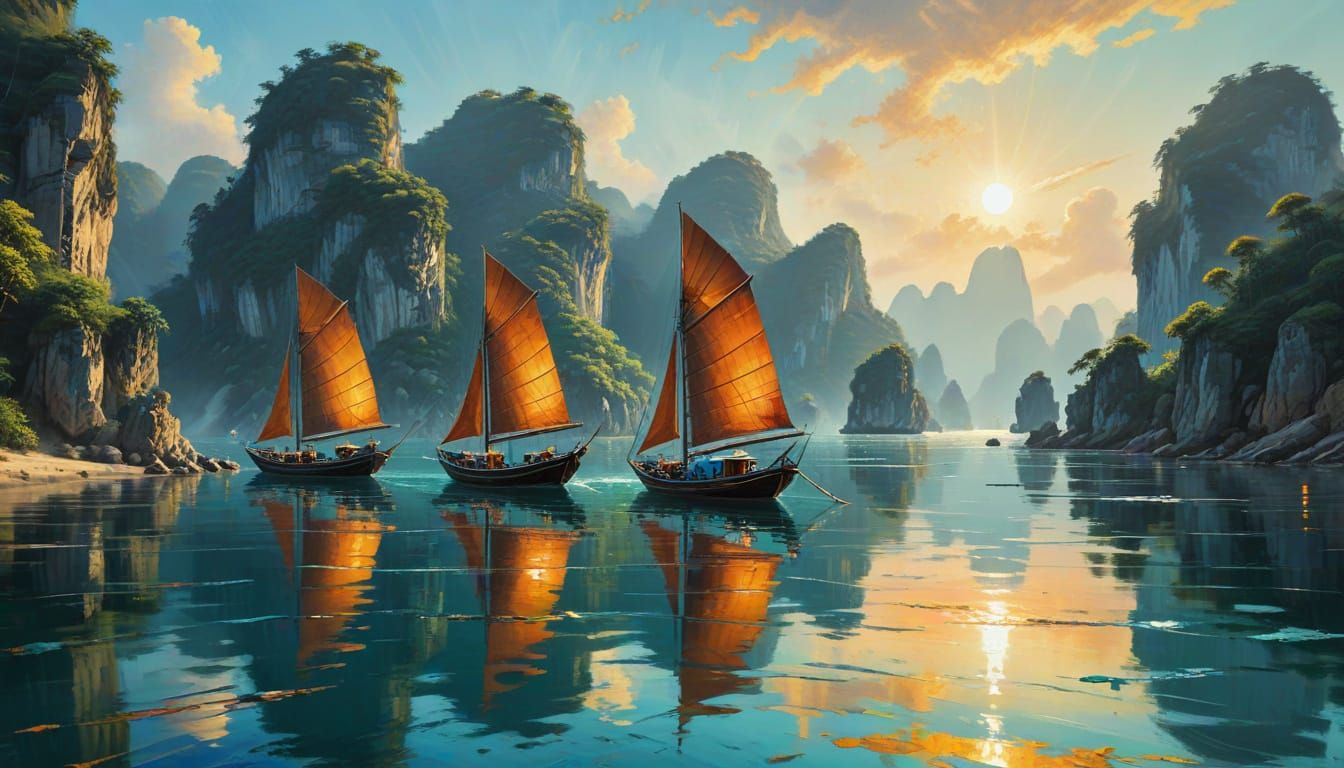Surreal Vietnamese Seascape in Andreas Rocha Style