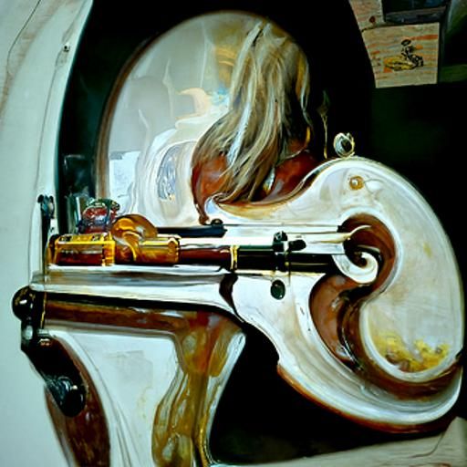 Violin in Oil Painting Style