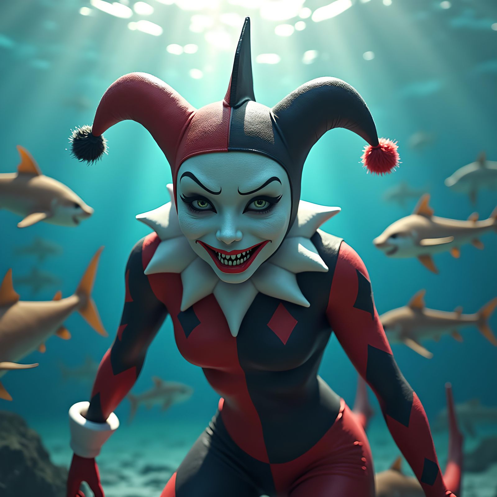 Harley Quinn Shark in the Ocean