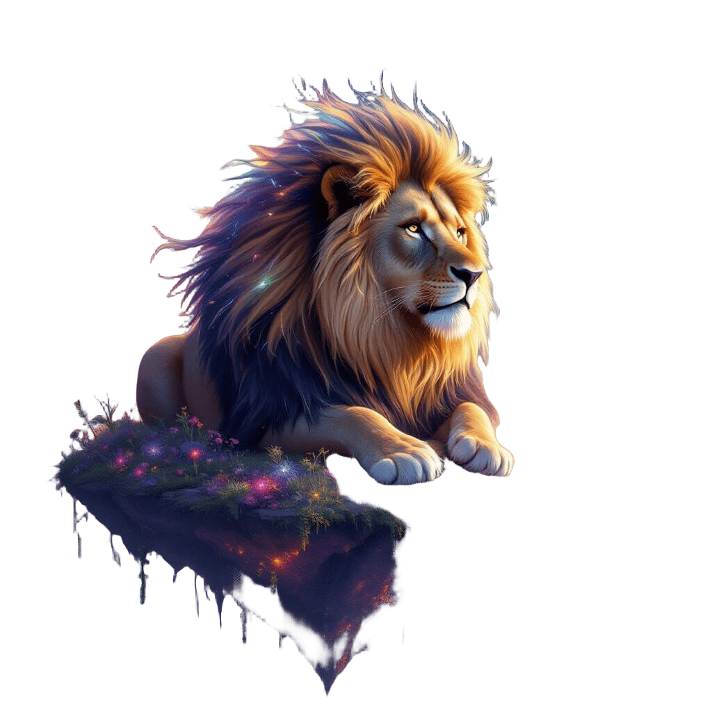 Cosmic Lion Regally Surveys a Swirling Galaxy