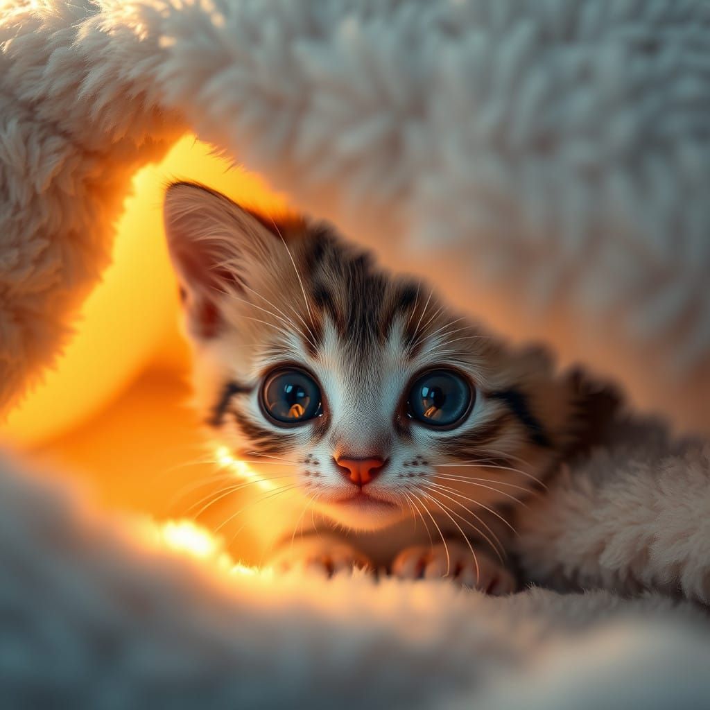 Cozy Kitten in Plush Paradise