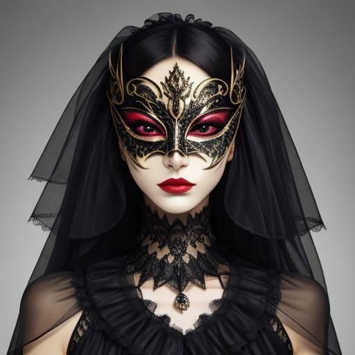 Masked Figure in Surreal Masquerade
