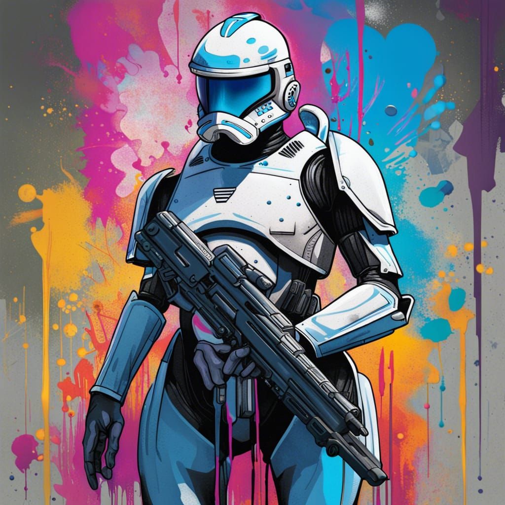 Cortana in Clone Trooper Armor, Graffiti Art
